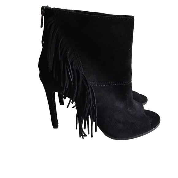 Dolce Vita Heels Womens 9 Gladiator Black‎ Leather Peep Toe Stiletto Casual - Picture 2 of 5